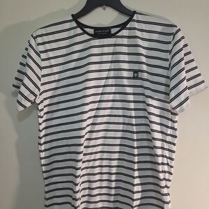 Anne Klein Blue and White Short Sleeve T-Shirt